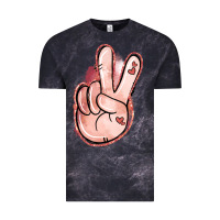 Cloud Black Floral Argyle Peace Sign Vintage Tee - Jasminsmagicworld