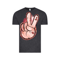 Vintage Black Floral Argyle Peace Sign Vintage Tee - Jasminsmagicworld