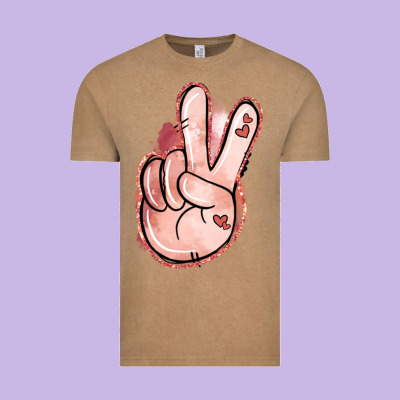 Floral Argyle Peace Sign Vintage Tee Designed By Jasminsmagicworld