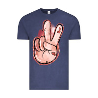 Vintage Denim Floral Argyle Peace Sign Vintage Tee - Jasminsmagicworld