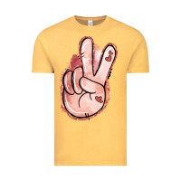 Vintage Mustard Floral Argyle Peace Sign Vintage Tee - Jasminsmagicworld