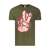 Vintage Olive Floral Argyle Peace Sign Vintage Tee - Jasminsmagicworld