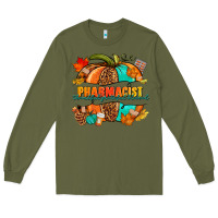 Army Green Pharmacist pumpkin Long Sleeve Tee - NancyCooperArtShop