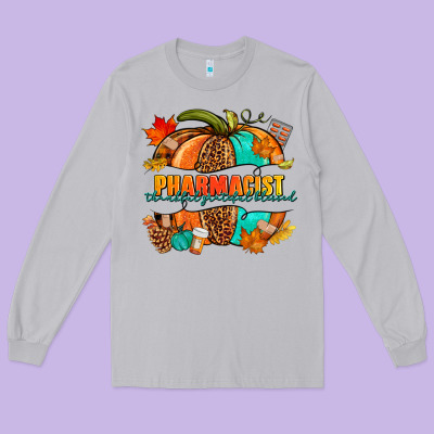 Pharmacist Pumpkin Long Sleeve Tee Designed By Nancycooperartshop