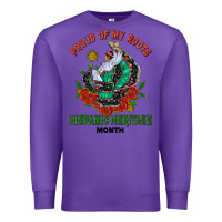 Purple traditional lady hispanic heritage month Premium Sweatshirt - BundleAndBundleShop