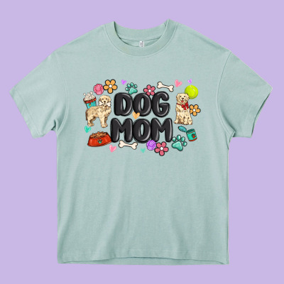 Dog Mom Heavy Core Tee Designed By Maliassmallbusiness