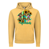 Vintage Mustard Aquarius Zodiac Sign Sunflower Leopard Serape Vintage Hoodie - RanaPortraitStore