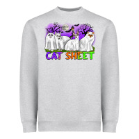 Heather Grey cat sheet ghost cats halloween Heavyweight Sweatshirt - CowGirlArtShop