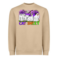 Mushroom cat sheet ghost cats halloween Heavyweight Sweatshirt - CowGirlArtShop