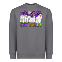 Cat Sheet Ghost Cats Halloween Heavyweight Sweatshirt | Teevron