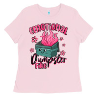 Bubblegum Pink emotional dumpster fire Ladies Tee - MaliasSmallBusiness