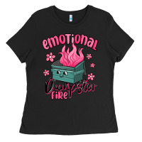 Black emotional dumpster fire Ladies Tee - MaliasSmallBusiness