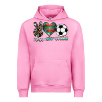 Fuchsia Pink peace love soccer Urban Hoodie - CowhideDigitalArt