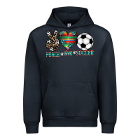 Navy peace love soccer Urban Hoodie - CowhideDigitalArt
