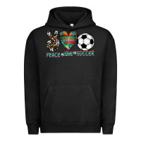 Pigment Black peace love soccer Urban Hoodie - CowhideDigitalArt