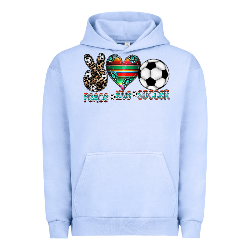 Peace Love Soccer Urban Hoodie by CowhideDigitalArt | Teevron