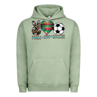 Pigment Oil Green peace love soccer Urban Hoodie - CowhideDigitalArt