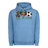 Pigment Pebble Blue peace love soccer Urban Hoodie - CowhideDigitalArt