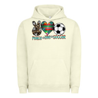 Pigment Pistachio peace love soccer Urban Hoodie - CowhideDigitalArt
