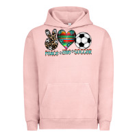 Pigment Salmon peace love soccer Urban Hoodie - CowhideDigitalArt