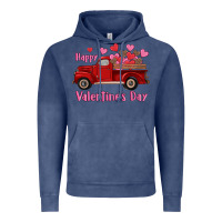 Vintage Denim happy valentine's day truck hearts Vintage Hoodie - RanaPortraitStore
