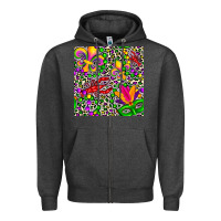 Charcoal Heather mardi gras crawfish leopard  seamless pattern Zipper Hoodie - FaDigitalArtStudio