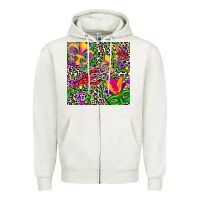 Oatmeal Heather mardi gras crawfish leopard  seamless pattern Zipper Hoodie - FaDigitalArtStudio