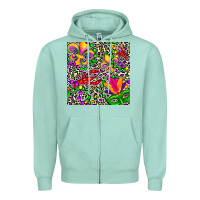 Seafoam mardi gras crawfish leopard  seamless pattern Zipper Hoodie - FaDigitalArtStudio