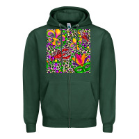 Sports Green mardi gras crawfish leopard  seamless pattern Zipper Hoodie - FaDigitalArtStudio