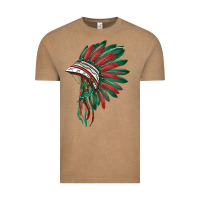 Vintage Coffee american flag indian headdress Vintage Tee - BarkalooDesign