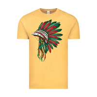 Vintage Mustard american flag indian headdress Vintage Tee - BarkalooDesign
