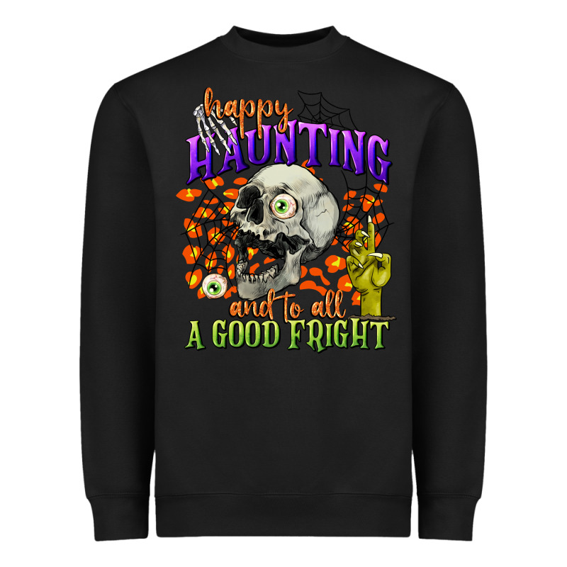 Happy Haunting And To All A Good Fright Heavyweight Sweatshirt by CowGirlArtShop | Teevron