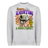 Heather Grey happy haunting and to all a good fright Heavyweight Sweatshirt - CowGirlArtShop