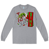 Heather Grey Christmas Character Long Sleeve Tee - NancyCooperArtShop