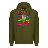 Army Green Love Mexico Cold Drink Frappe Premium Hoodie - FaDigitalArtStudio