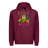 Burgundy Love Mexico Cold Drink Frappe Premium Hoodie - FaDigitalArtStudio