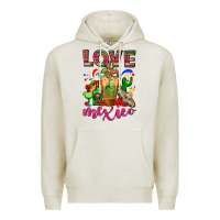 Oatmeal Heather Love Mexico Cold Drink Frappe Premium Hoodie - FaDigitalArtStudio