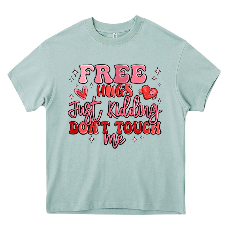 Free Hugs Just Kidding Don't Touch Me Heavy Core Tee by MaliasSmallBusiness | Teevron