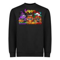 Black happy hallothanksmas truck Heavyweight Sweatshirt - CowGirlArtShop