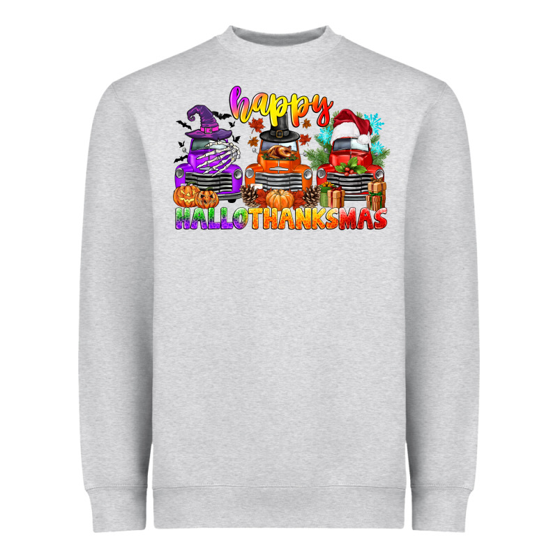 Happy Hallothanksmas Truck Heavyweight Sweatshirt by CowGirlArtShop | Teevron