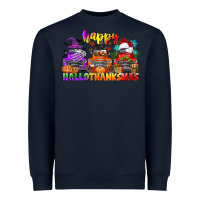 Navy happy hallothanksmas truck Heavyweight Sweatshirt - CowGirlArtShop