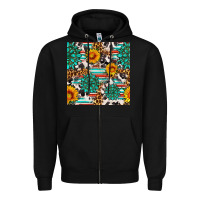Black gemstone sunflower cowhide leopard seamles pattern Zipper Hoodie - FaDigitalArtStudio