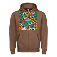 Chestnut gemstone sunflower cowhide leopard seamles pattern Zipper Hoodie - FaDigitalArtStudio