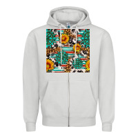 Dove Grey gemstone sunflower cowhide leopard seamles pattern Zipper Hoodie - FaDigitalArtStudio