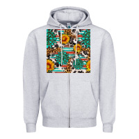 Heather Grey gemstone sunflower cowhide leopard seamles pattern Zipper Hoodie - FaDigitalArtStudio