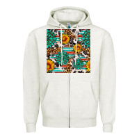 Oatmeal Heather gemstone sunflower cowhide leopard seamles pattern Zipper Hoodie - FaDigitalArtStudio