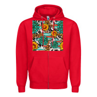 Red gemstone sunflower cowhide leopard seamles pattern Zipper Hoodie - FaDigitalArtStudio