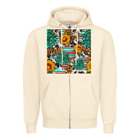 Sandshell gemstone sunflower cowhide leopard seamles pattern Zipper Hoodie - FaDigitalArtStudio