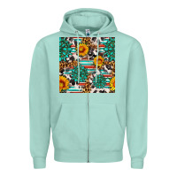 Seafoam gemstone sunflower cowhide leopard seamles pattern Zipper Hoodie - FaDigitalArtStudio