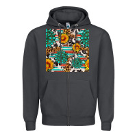 Smoke gemstone sunflower cowhide leopard seamles pattern Zipper Hoodie - FaDigitalArtStudio
